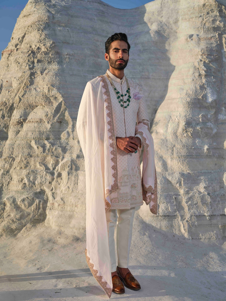 Regal - Blush Lattice Sherwani