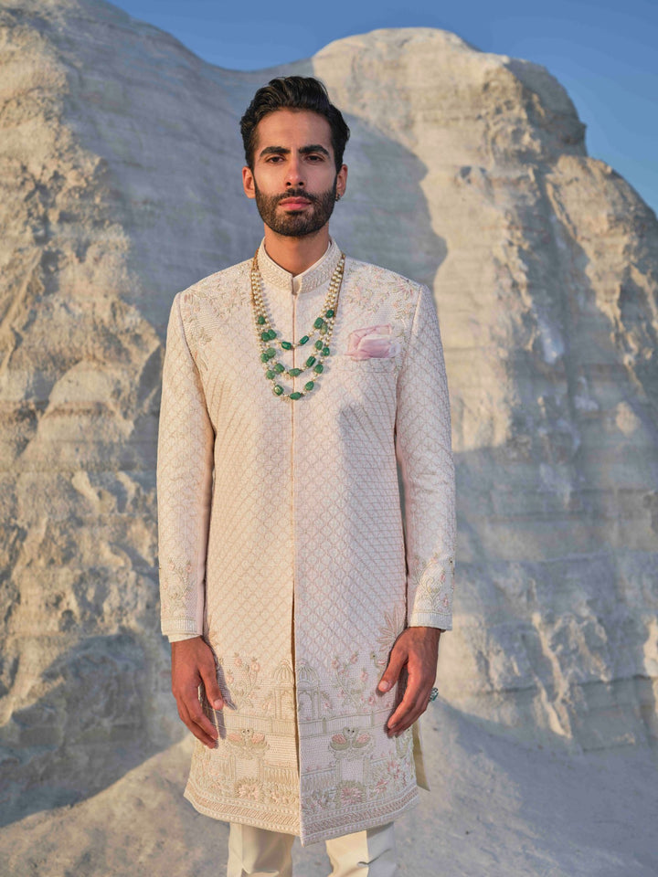 Regal - Blush Lattice Sherwani