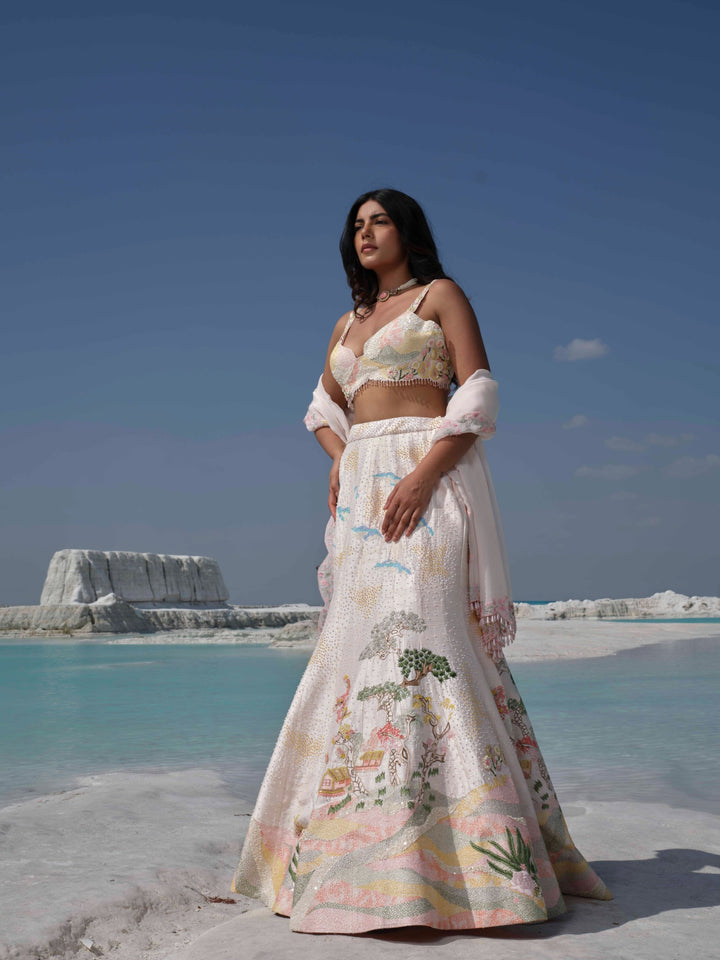 Aveline - Light Pink Embroidered Lehenga Set