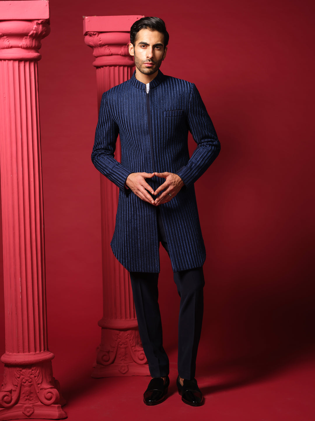 Regal Navy Indo-Western Ensemble