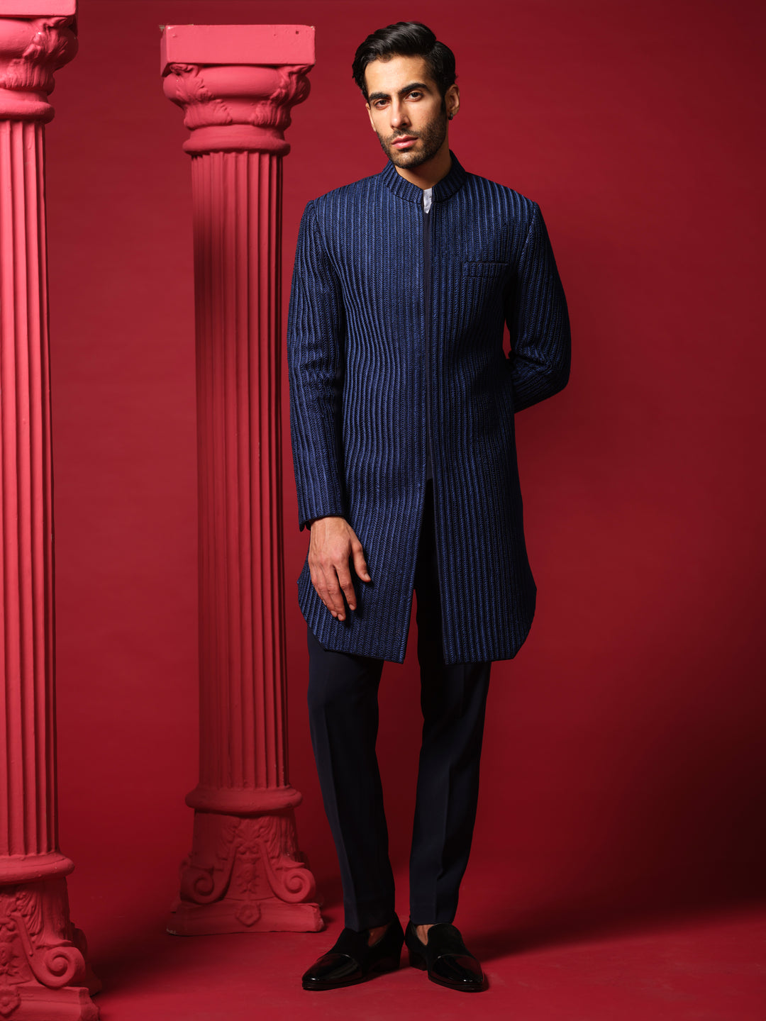 Regal Navy Indo-Western Ensemble