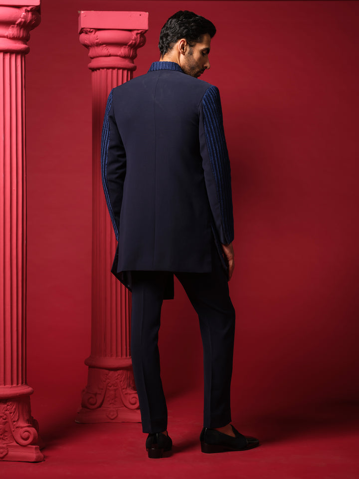 Regal Navy Indo-Western Ensemble