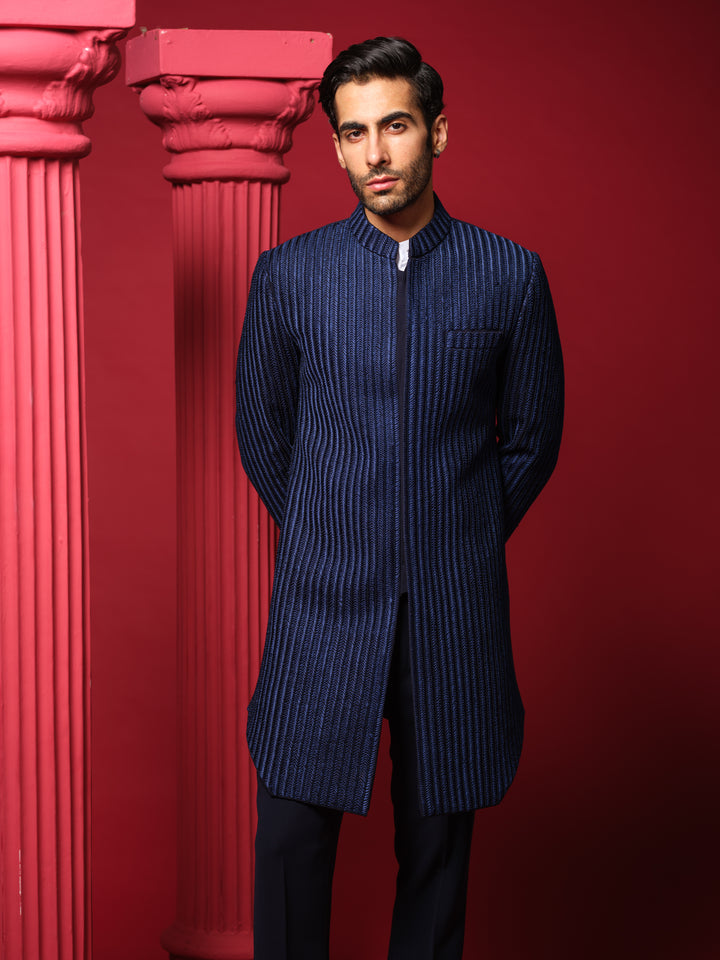 Regal Navy Indo-Western Ensemble