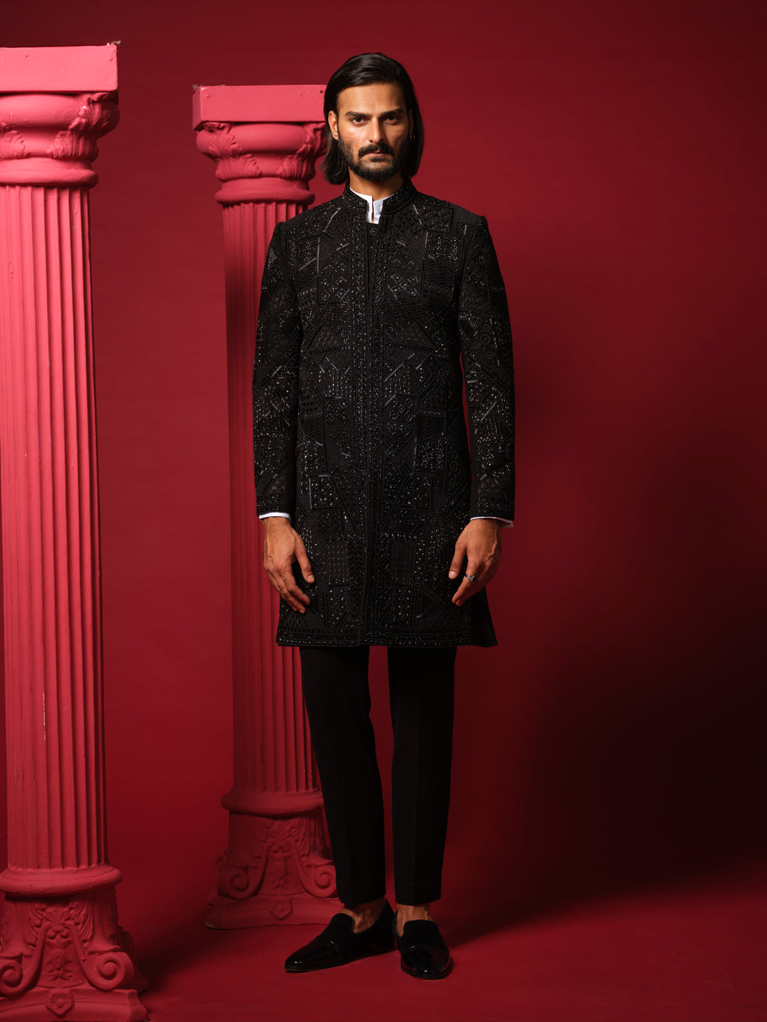 Black Opulence Indo-Western Set
