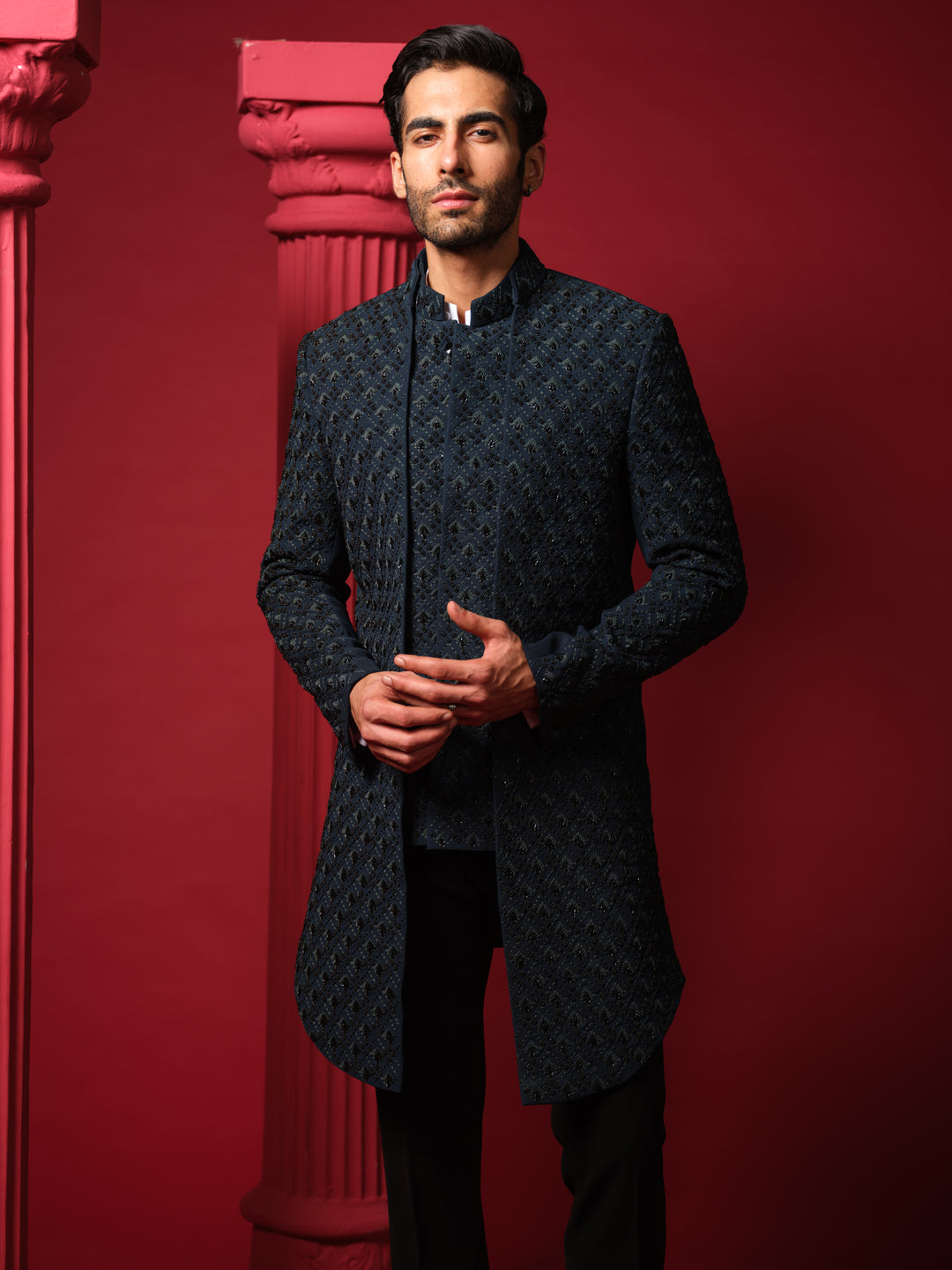 Teal Enchantment Indo-western Set