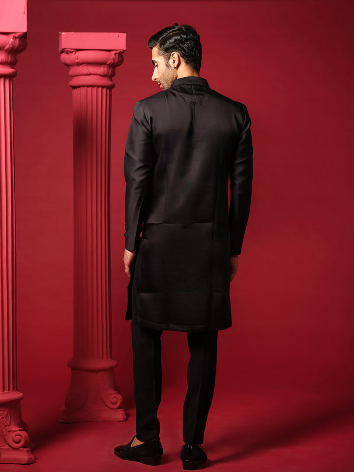 Black Embellished Kurta Set