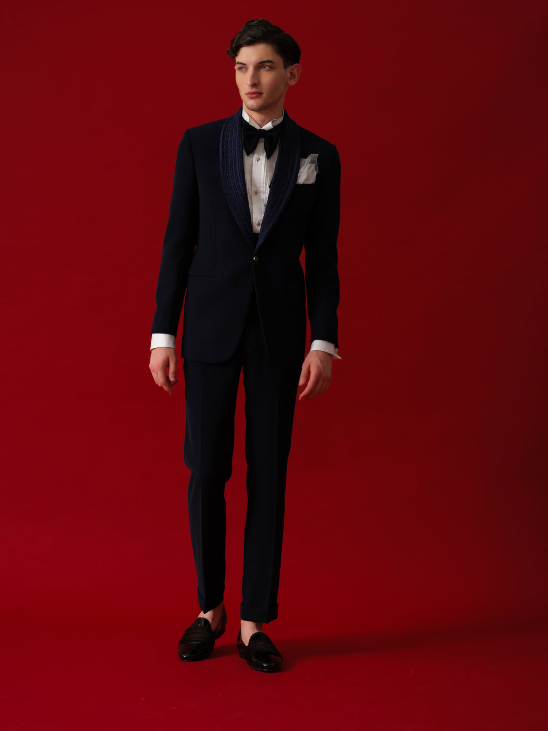NAVY TUXEDO WITH SHAWL LAPEL