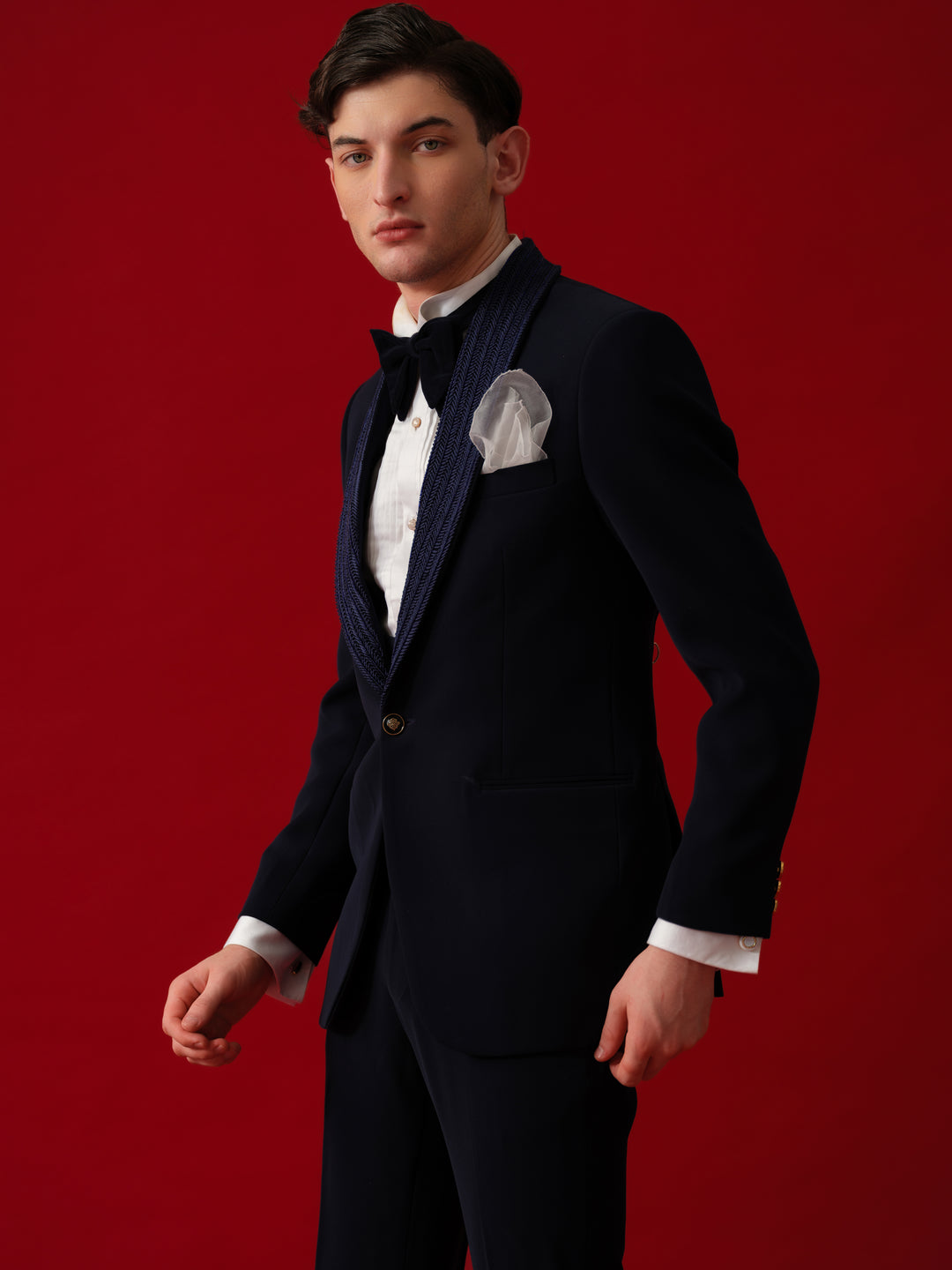 NAVY TUXEDO WITH SHAWL LAPEL