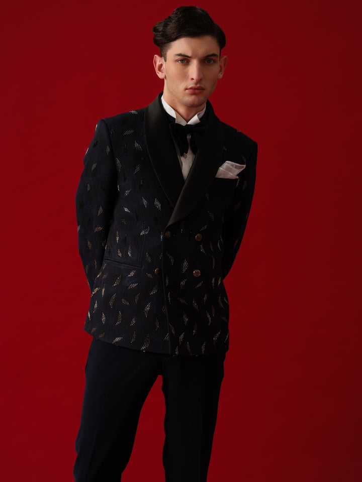 NAVY TUXEDO WITH SHAWL LAPEL