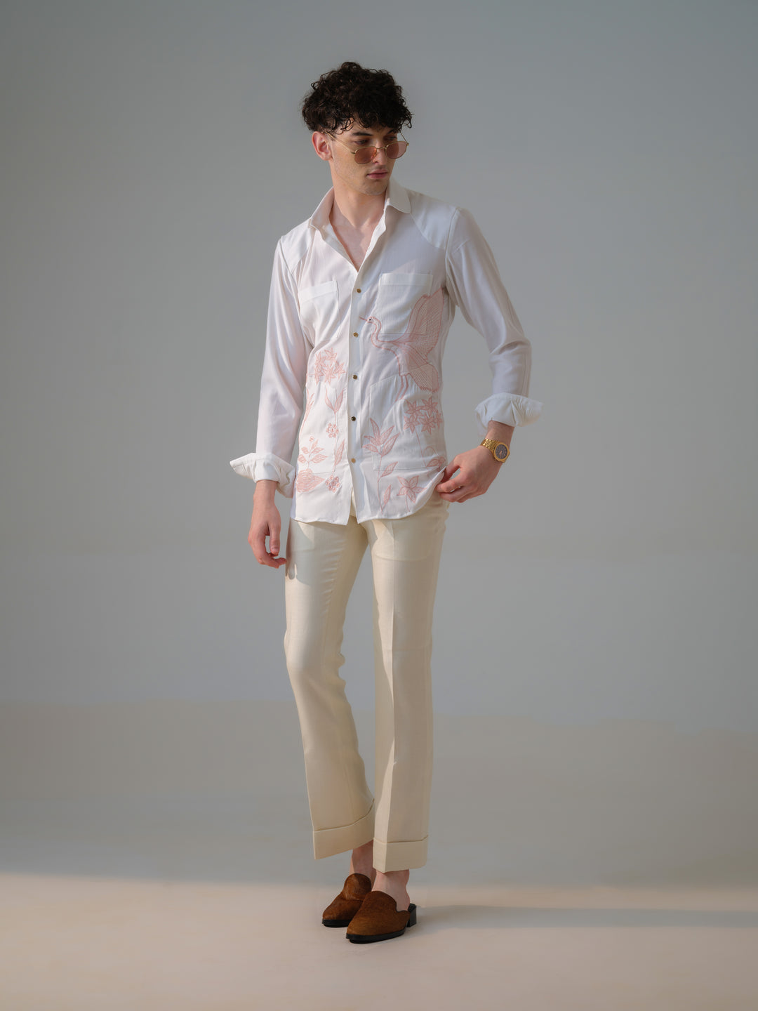 WHITE EMBROIDED SHIRT