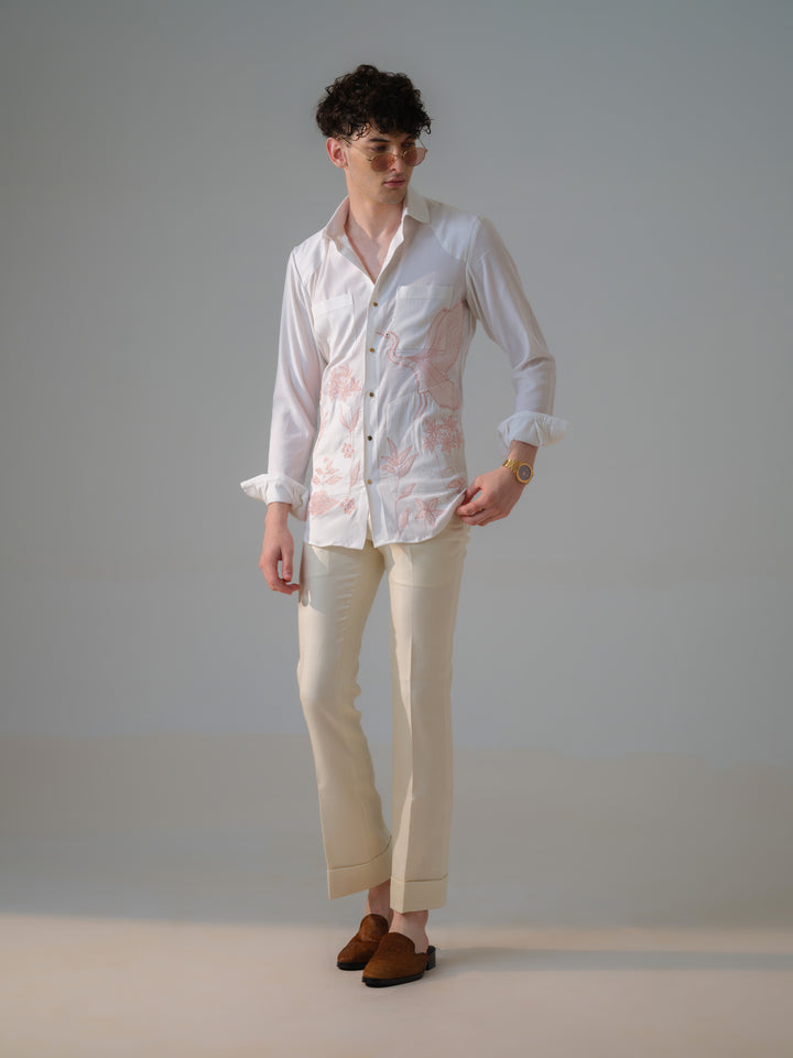 WHITE EMBROIDED SHIRT