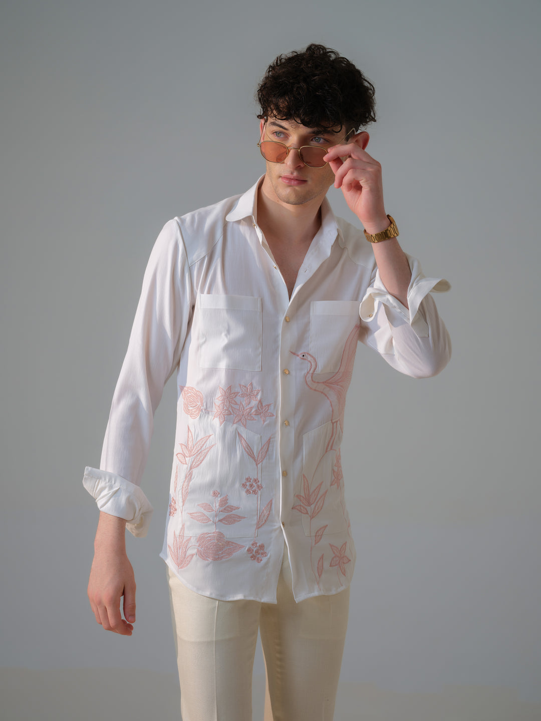 WHITE EMBROIDED SHIRT