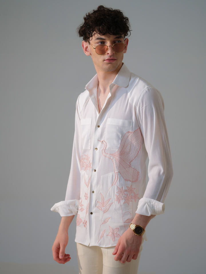 WHITE EMBROIDED SHIRT