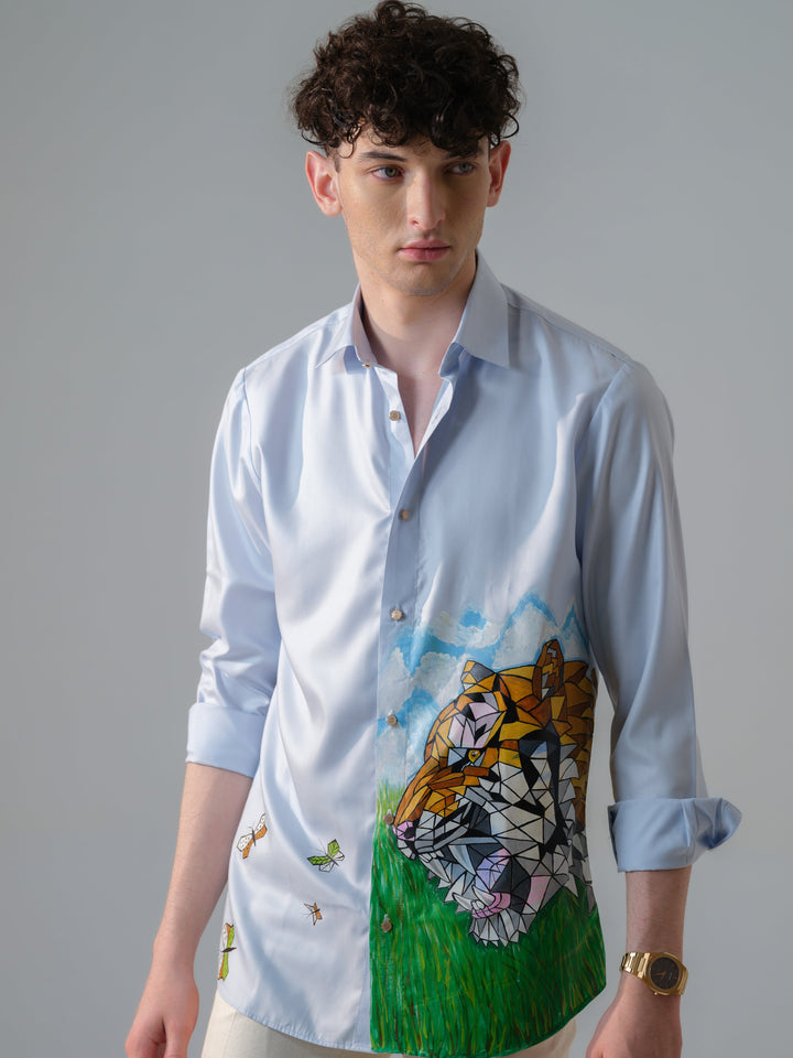 LION HAND PAINTED SHIRT