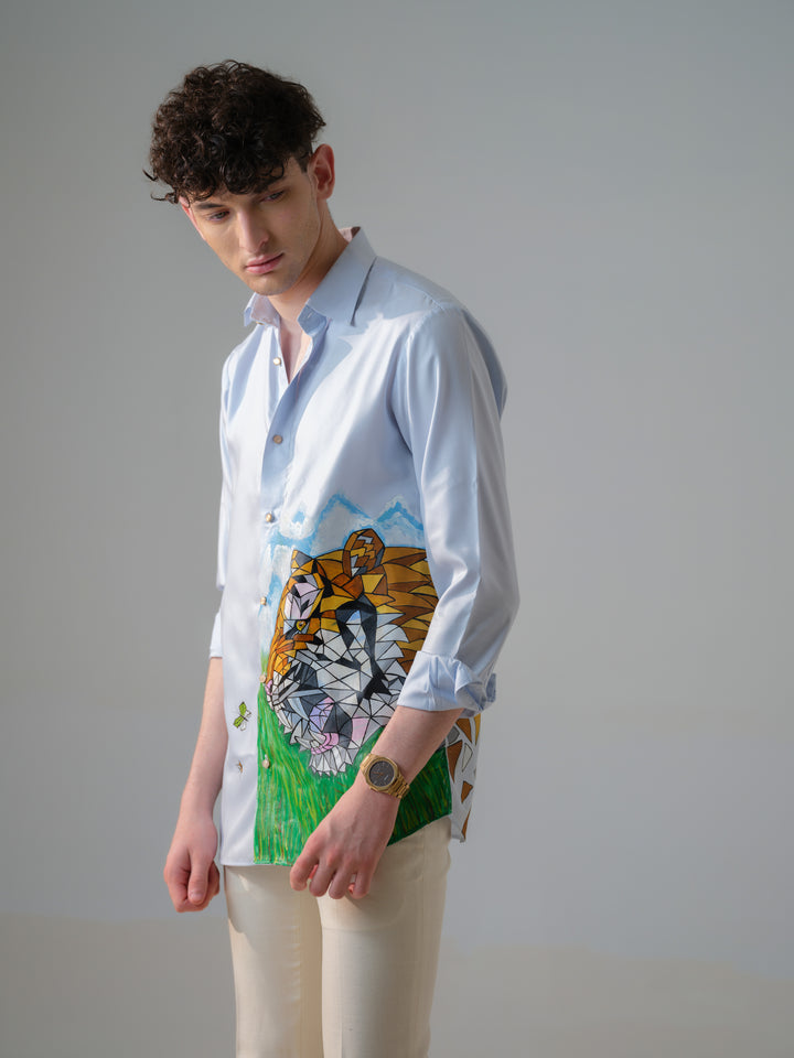 LION HAND PAINTED SHIRT