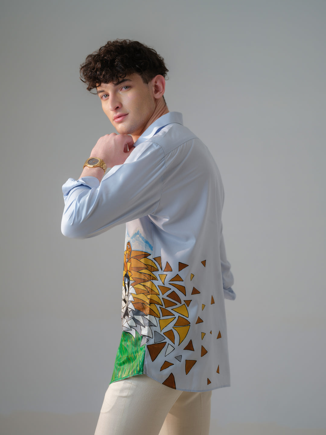 LION HAND PAINTED SHIRT