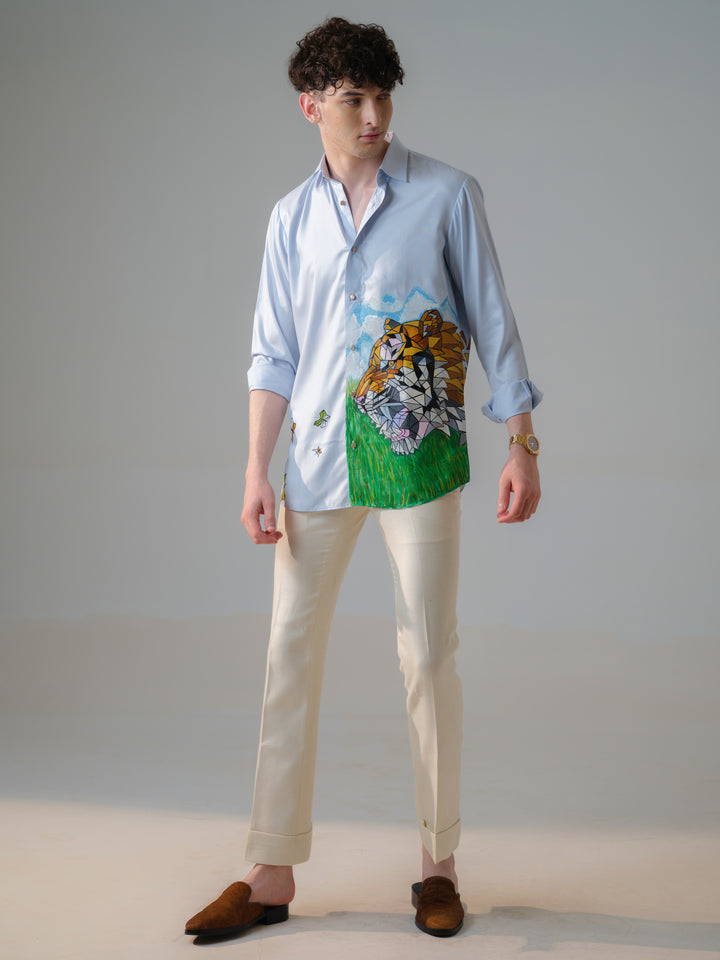 LION HAND PAINTED SHIRT