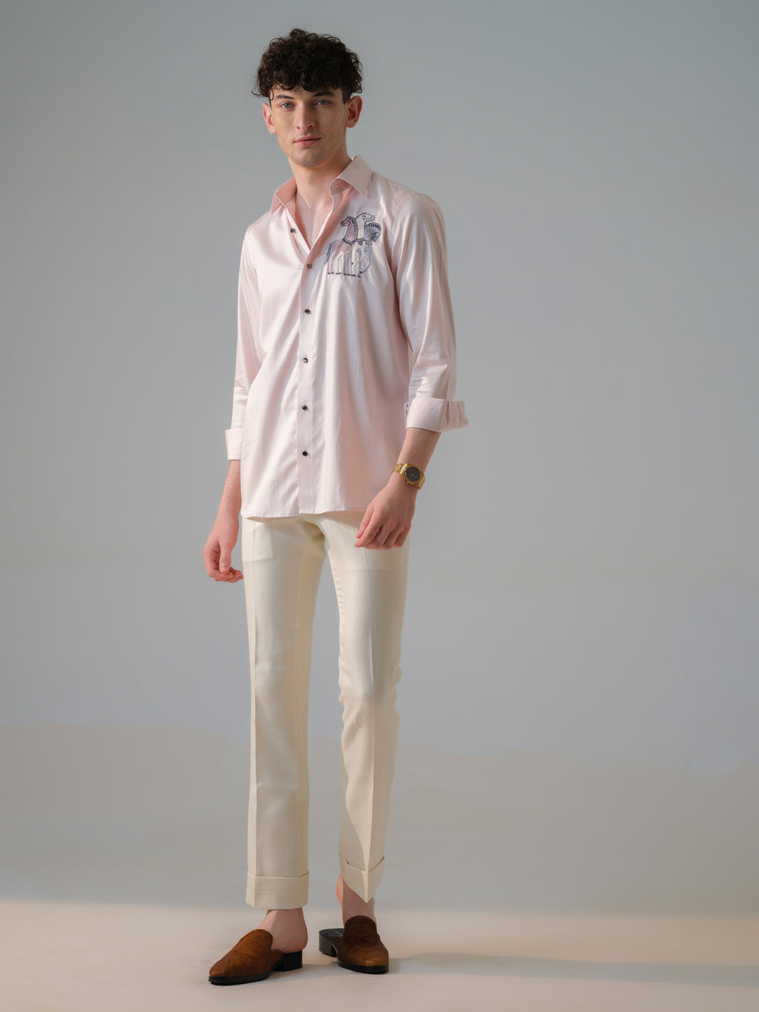HORSE MOTIF EMBROIDED SHIRT