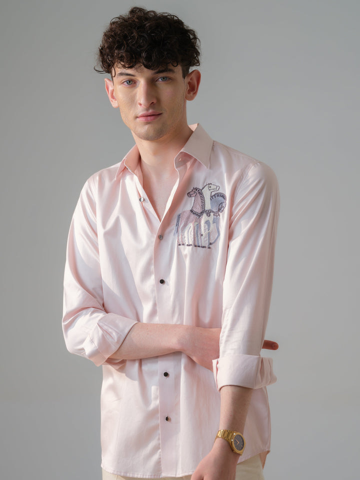 HORSE MOTIF EMBROIDED SHIRT