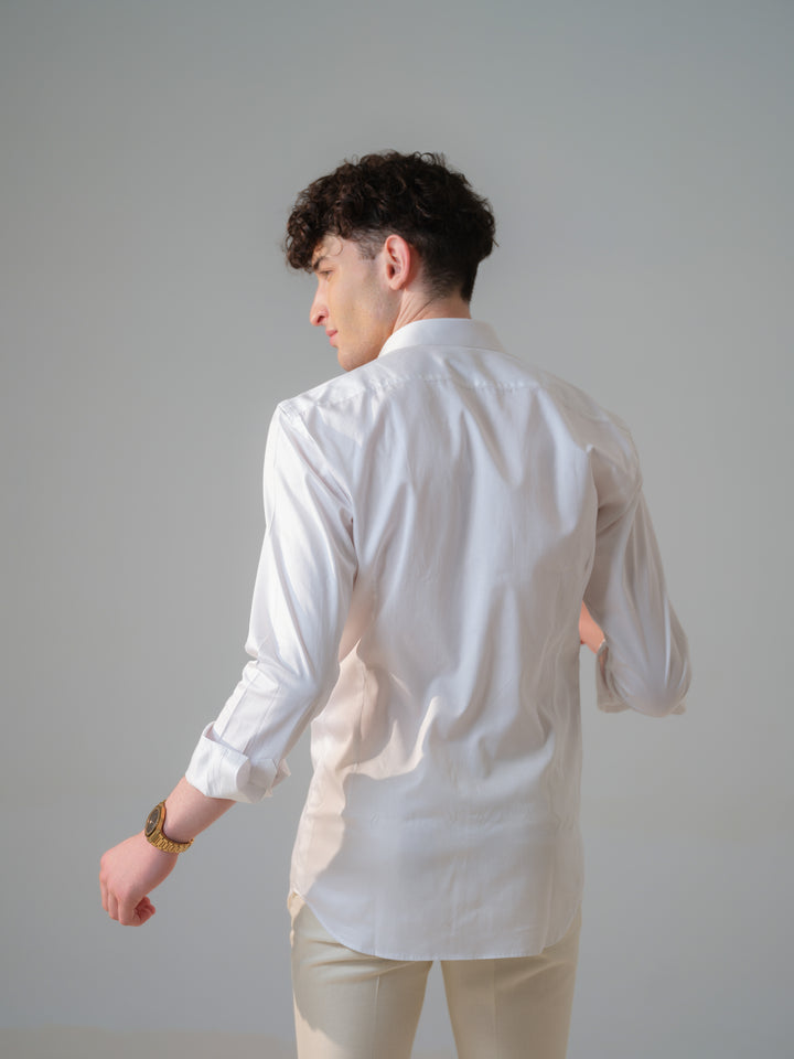 WHITE HAND EMBROIDED SHIRT