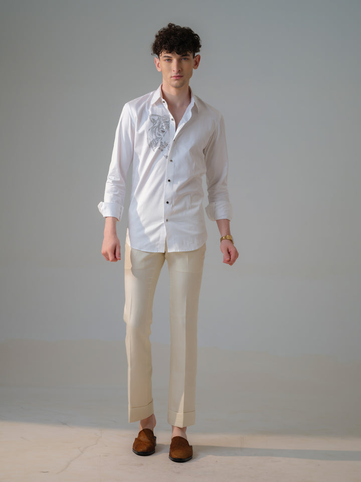 WHITE LION EMBELLISHED SHIRT