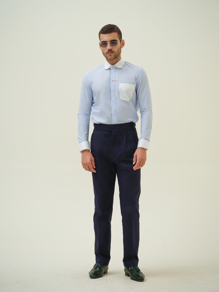 Ate It - Blue Embroidered Shirt