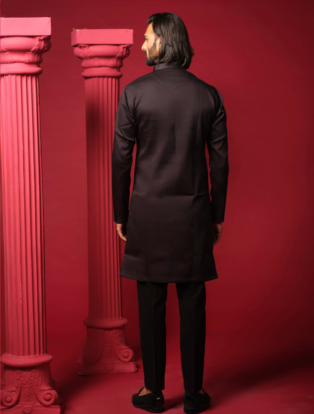 Golden Emblem Black Kurta Set