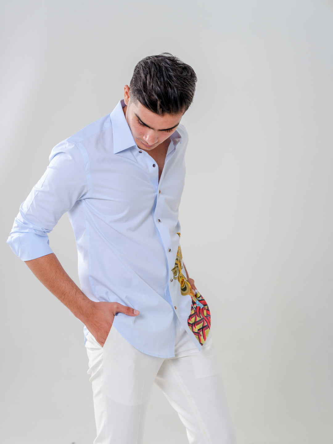 HAND PAINTED GIRAFFE MOTIF SHIRT