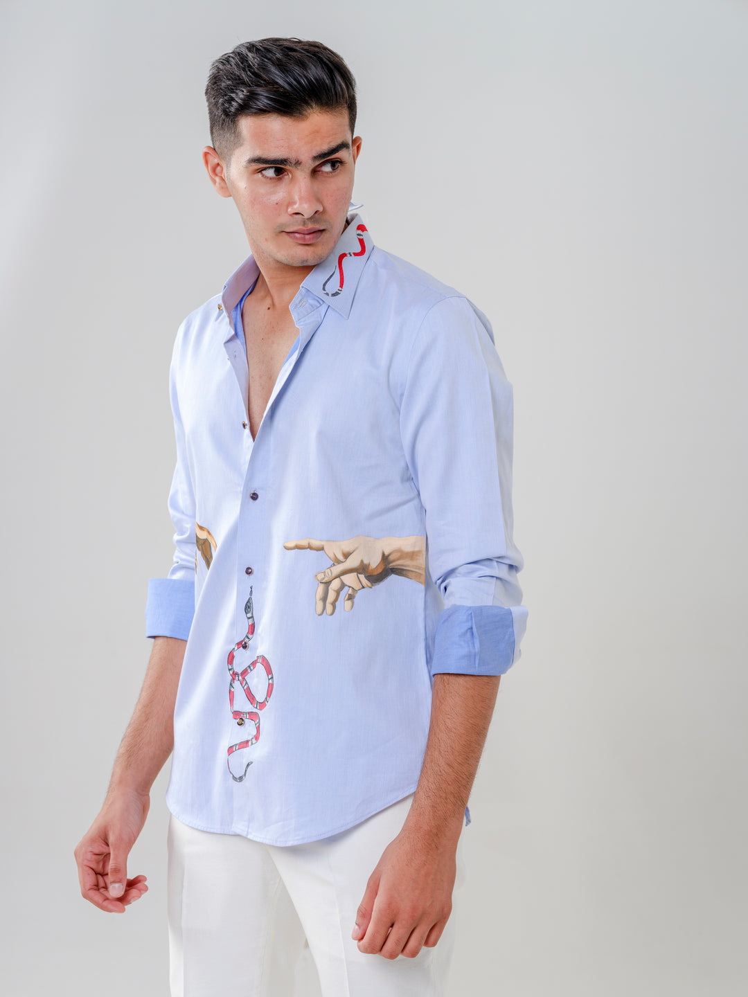 HAND PAINTED AND EMBROIDERED SHIRT