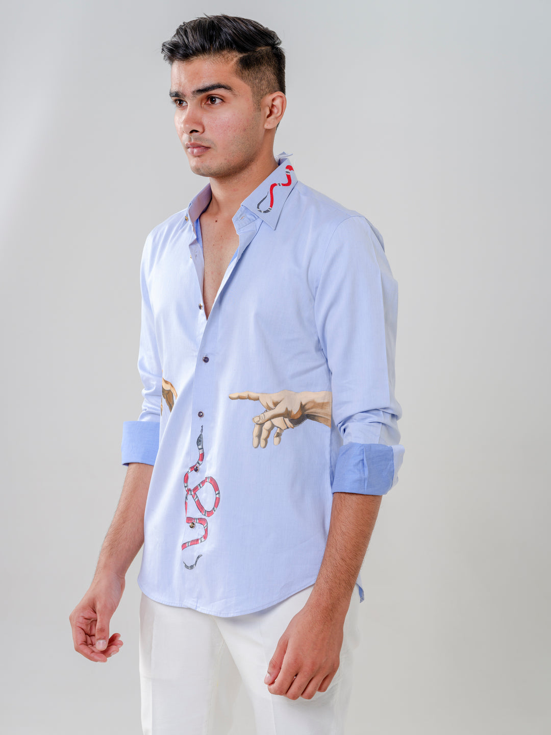 HAND PAINTED AND EMBROIDERED SHIRT