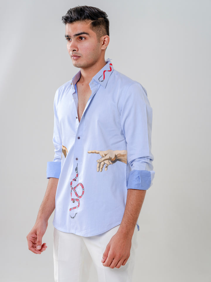 HAND PAINTED AND EMBROIDERED SHIRT