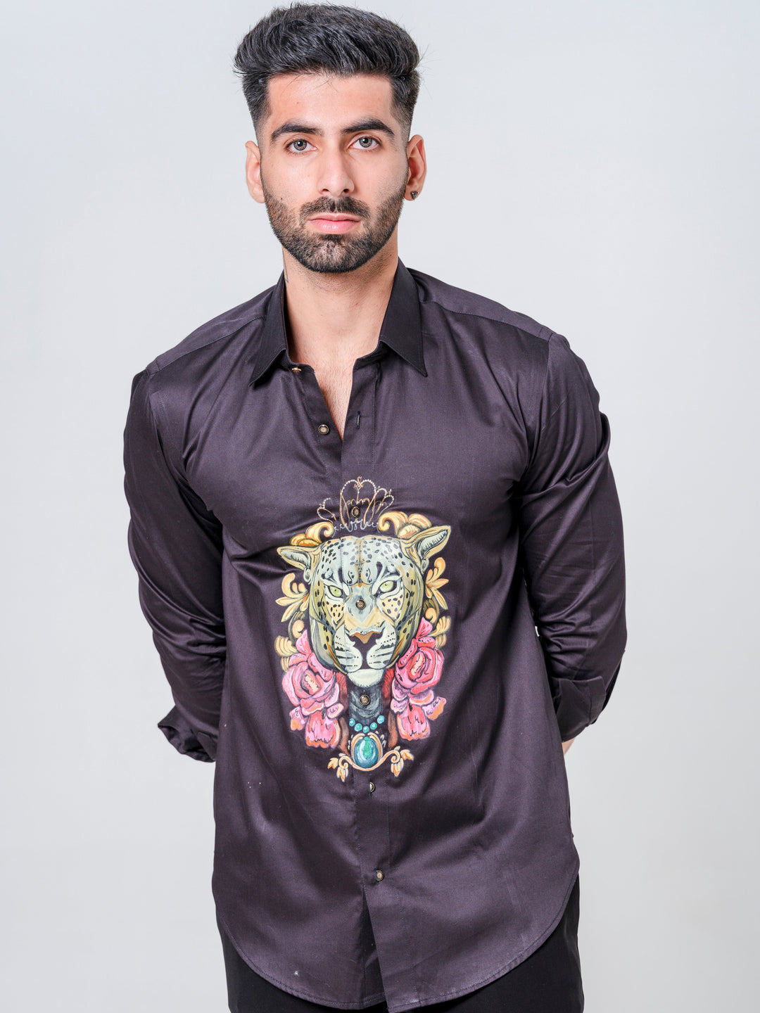 HAND PAINTED KING LION MOTIF SHIRT