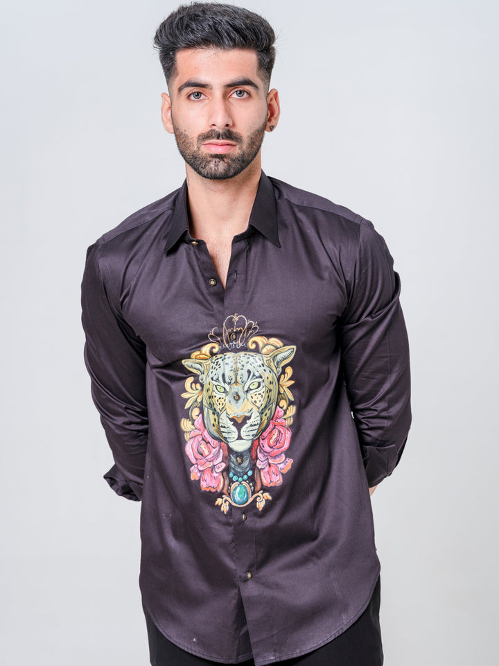 HAND PAINTED KING LION MOTIF SHIRT