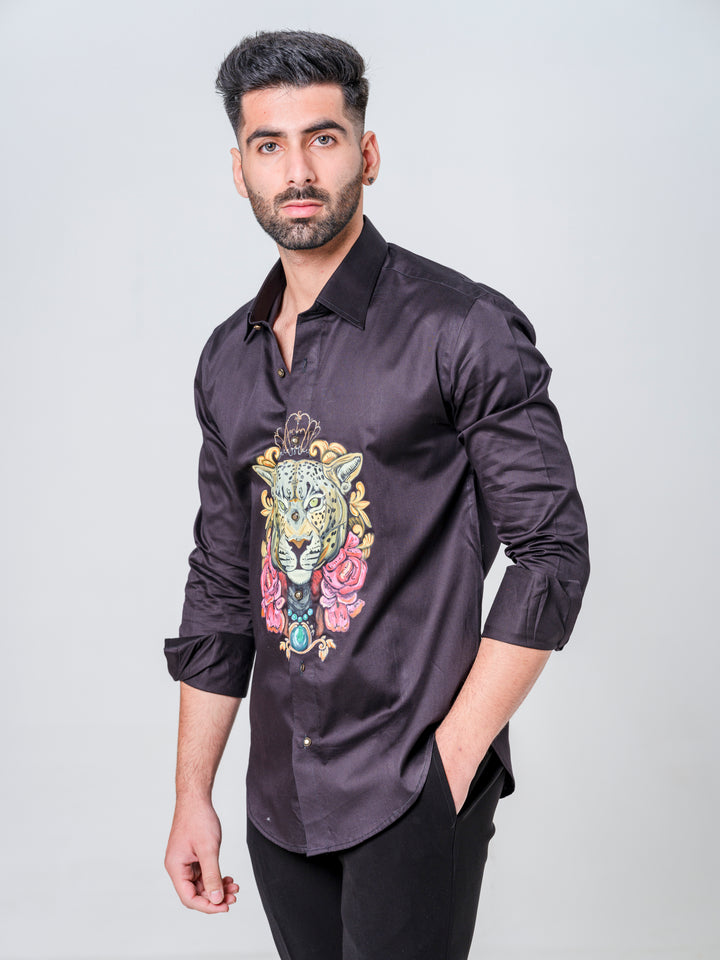 HAND PAINTED KING LION MOTIF SHIRT