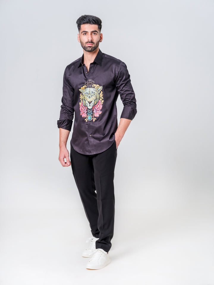 HAND PAINTED KING LION MOTIF SHIRT