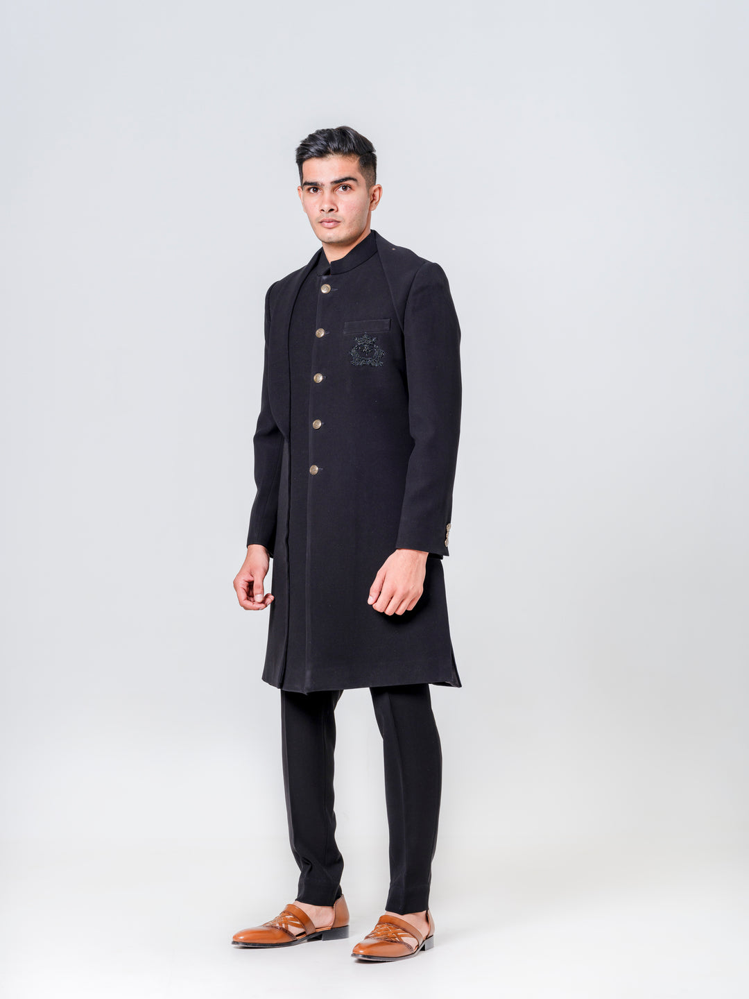 SHERWANI ENHANCED WITH PATCH POCKET WORK PAIRED WITH TROUSERS