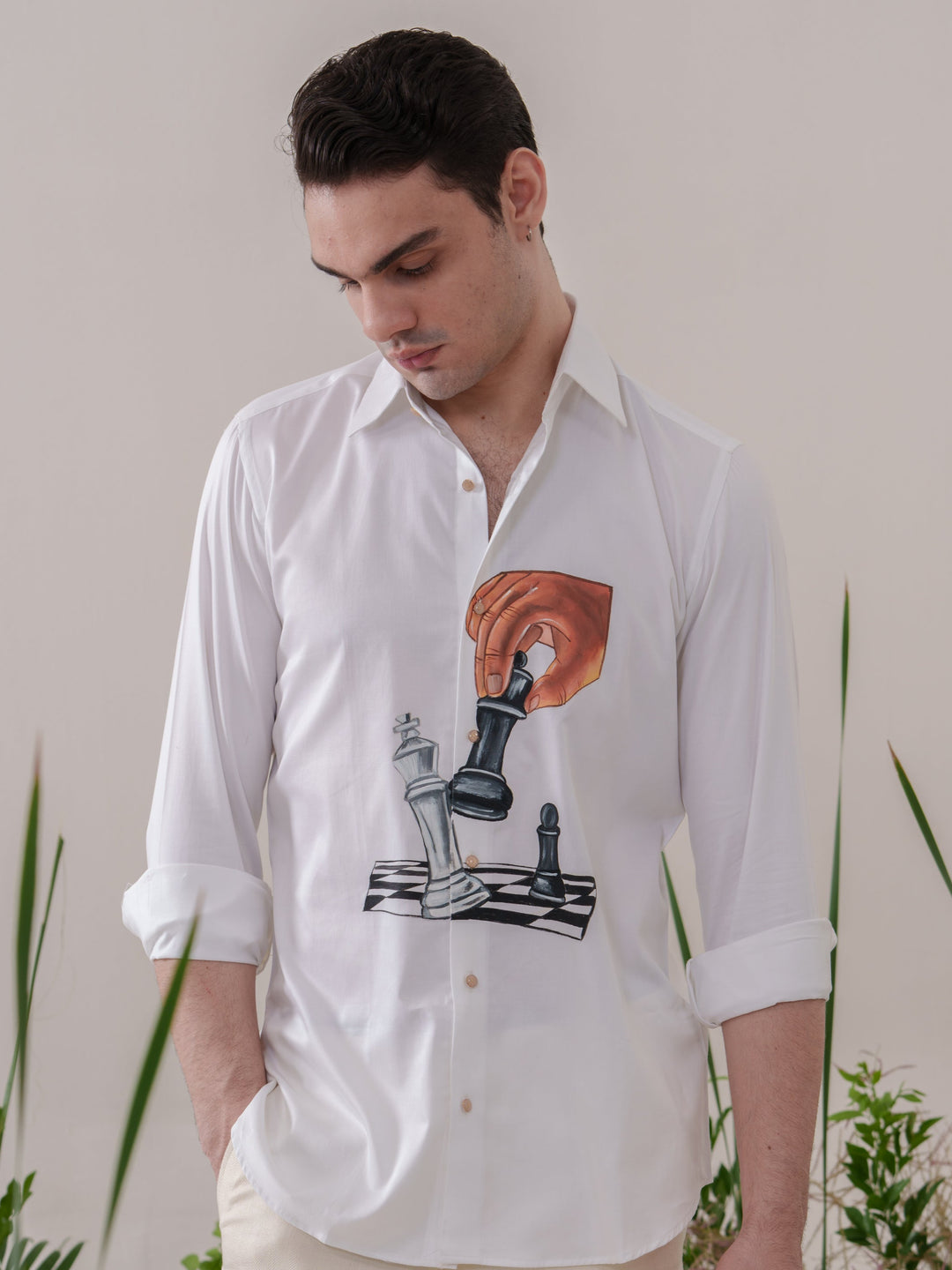White Hand Painted Shirt