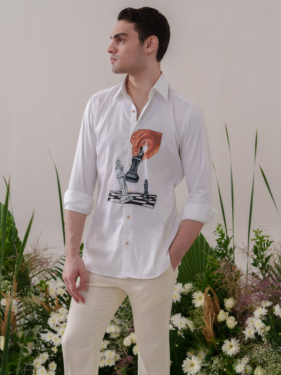 White Hand Painted Shirt
