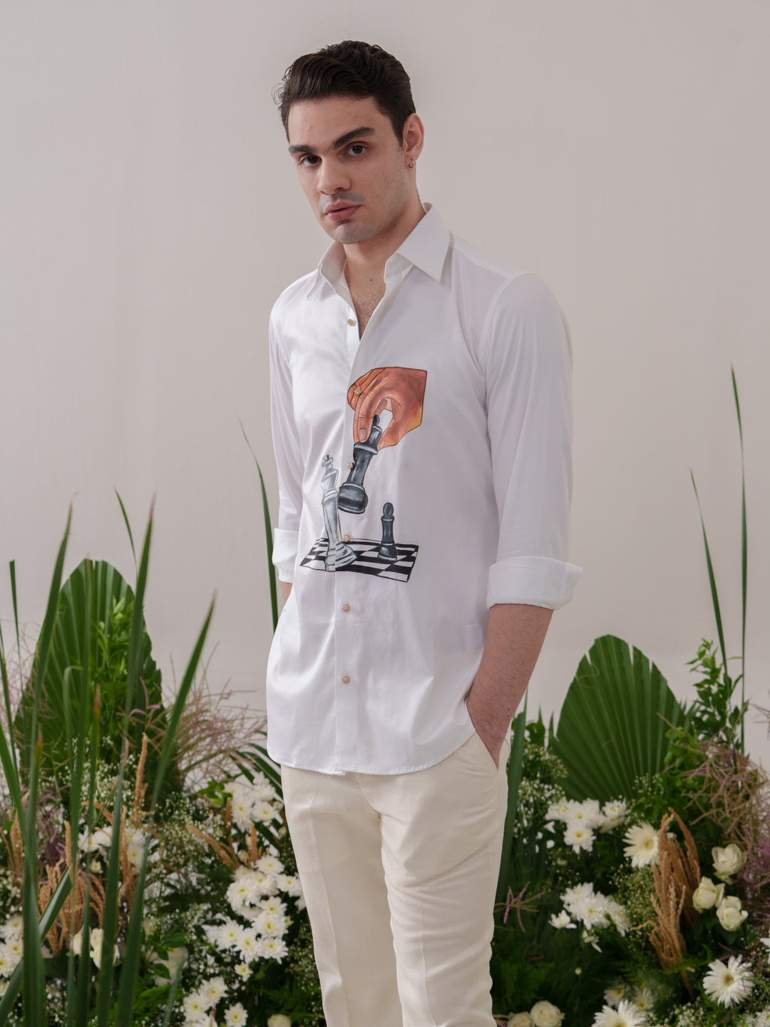 White Hand Painted Shirt