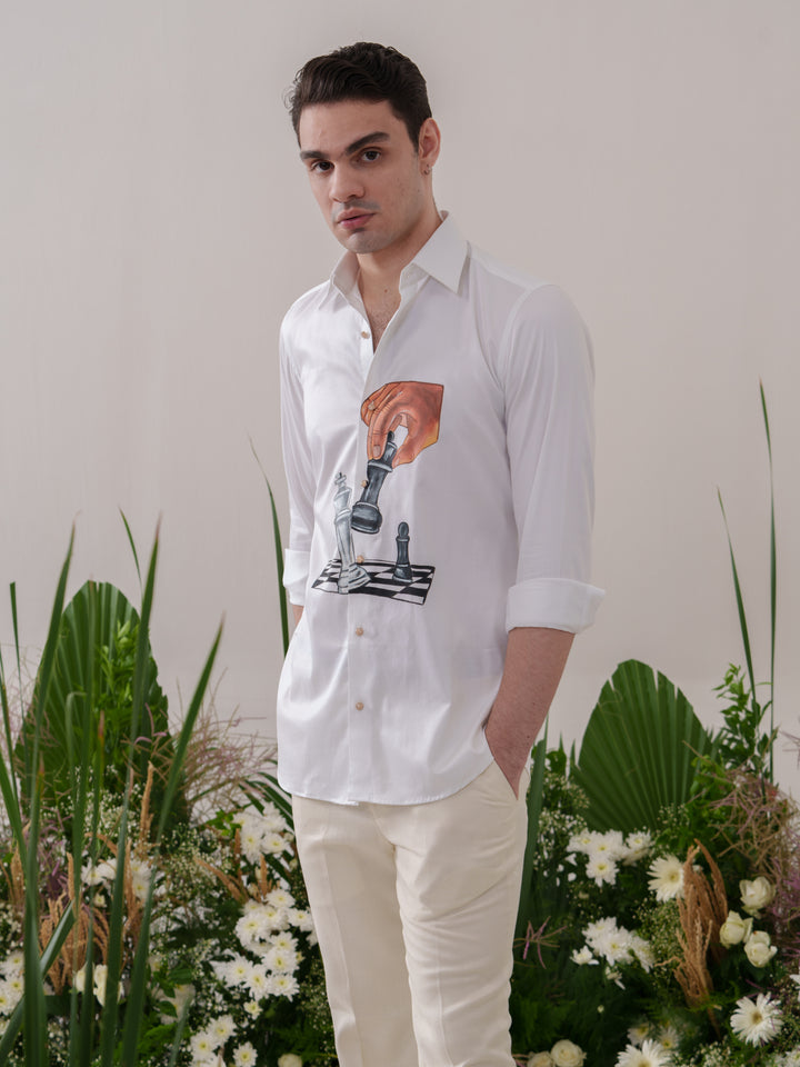 White Hand Painted Shirt