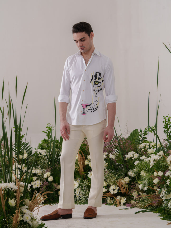 White Hand Painted Shirt