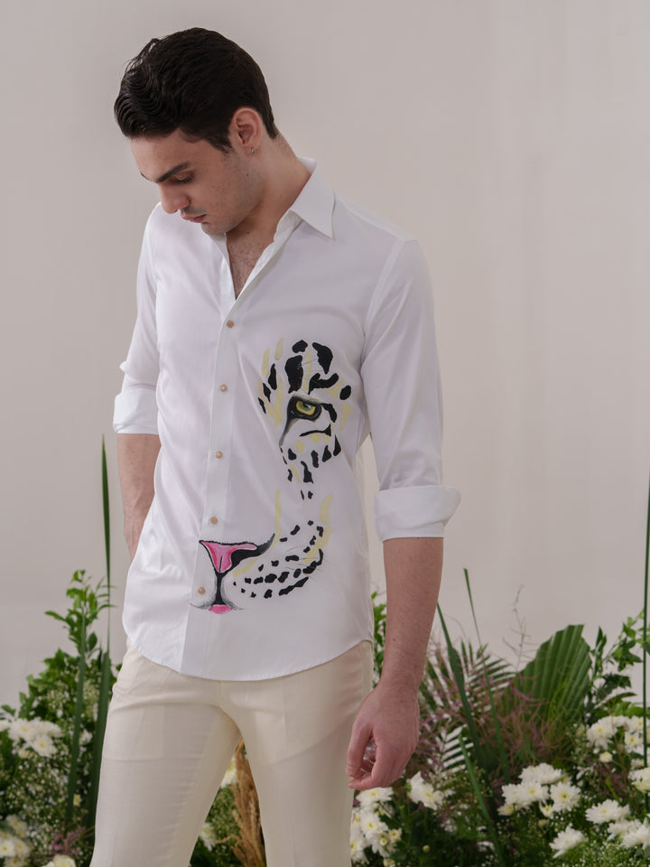 White Hand Painted Shirt