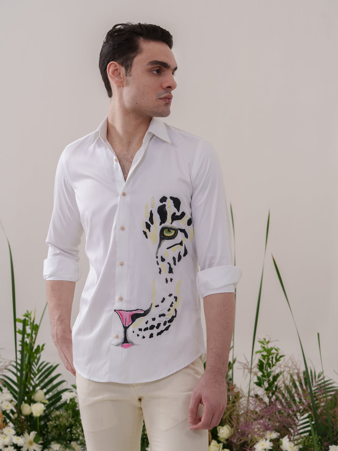 White Hand Painted Shirt