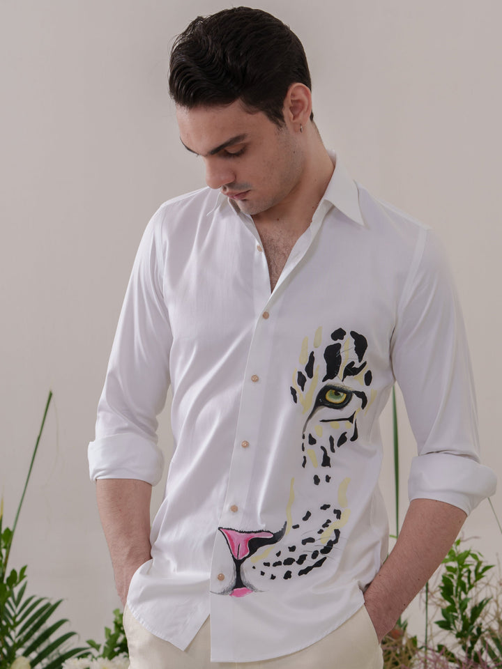 White Hand Painted Shirt