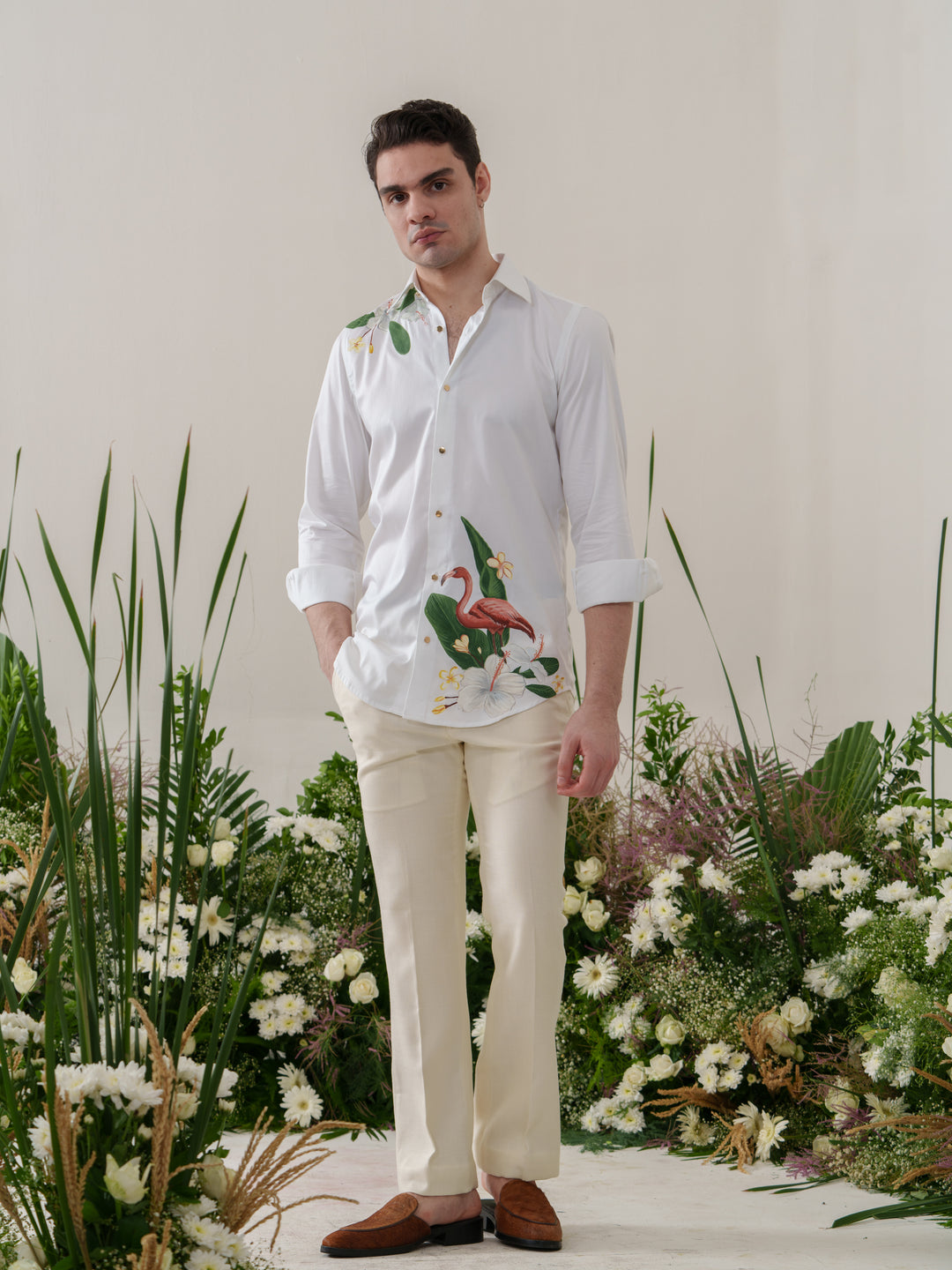 White Hand Painted Shirt