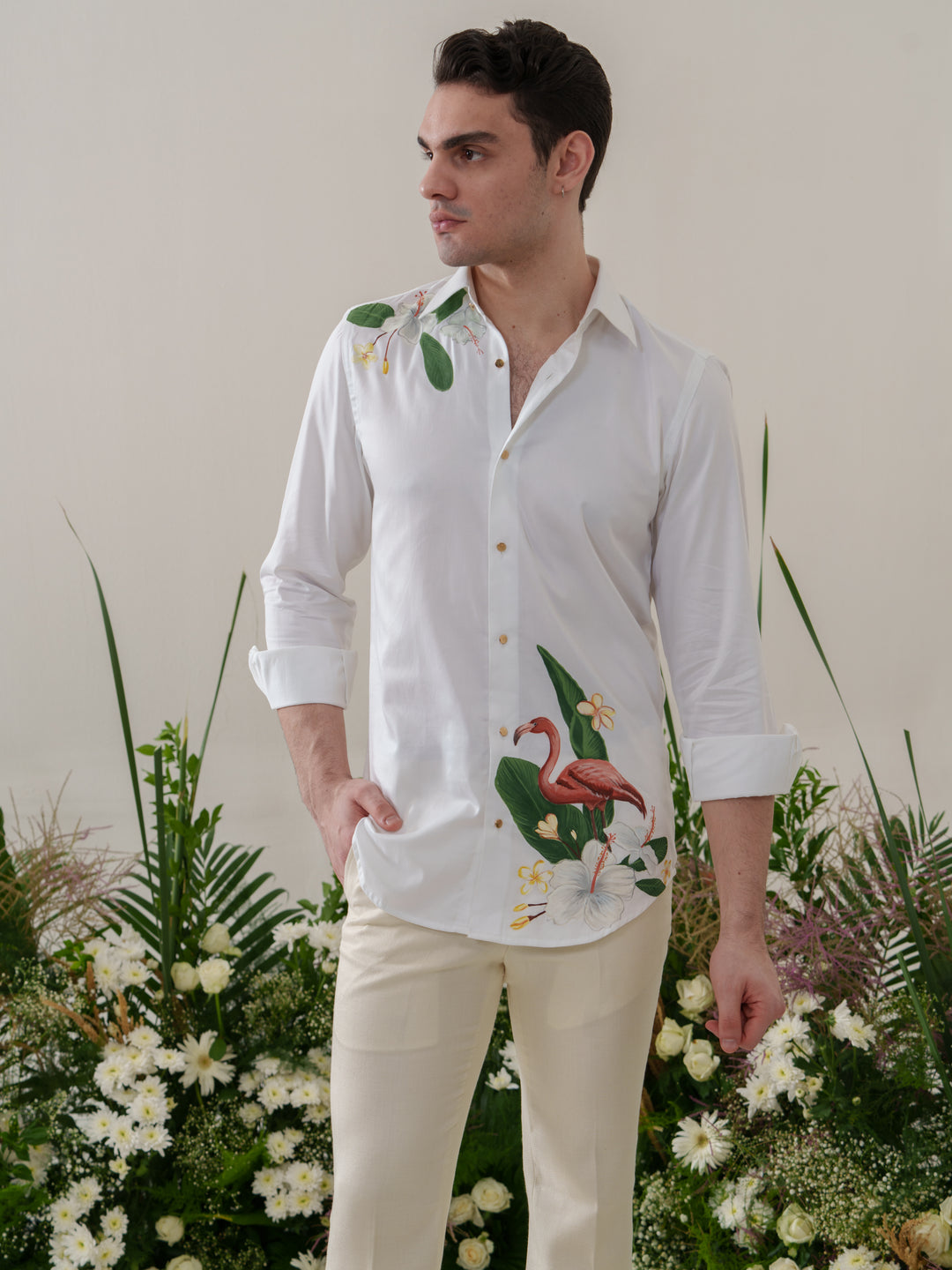White Hand Painted Shirt