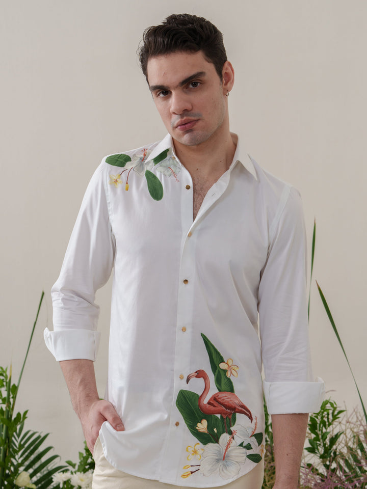 White Hand Painted Shirt