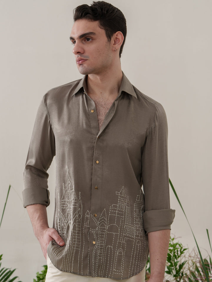 Green Embroidered Shirt