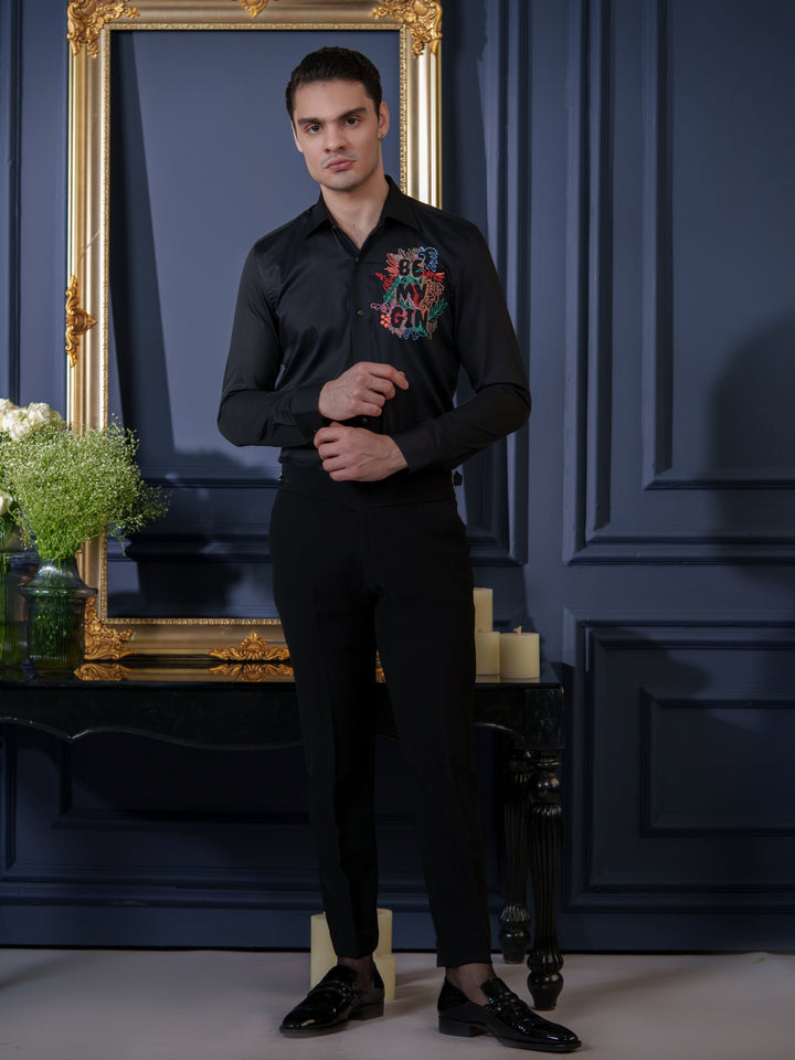 Black Embroidered Shirt