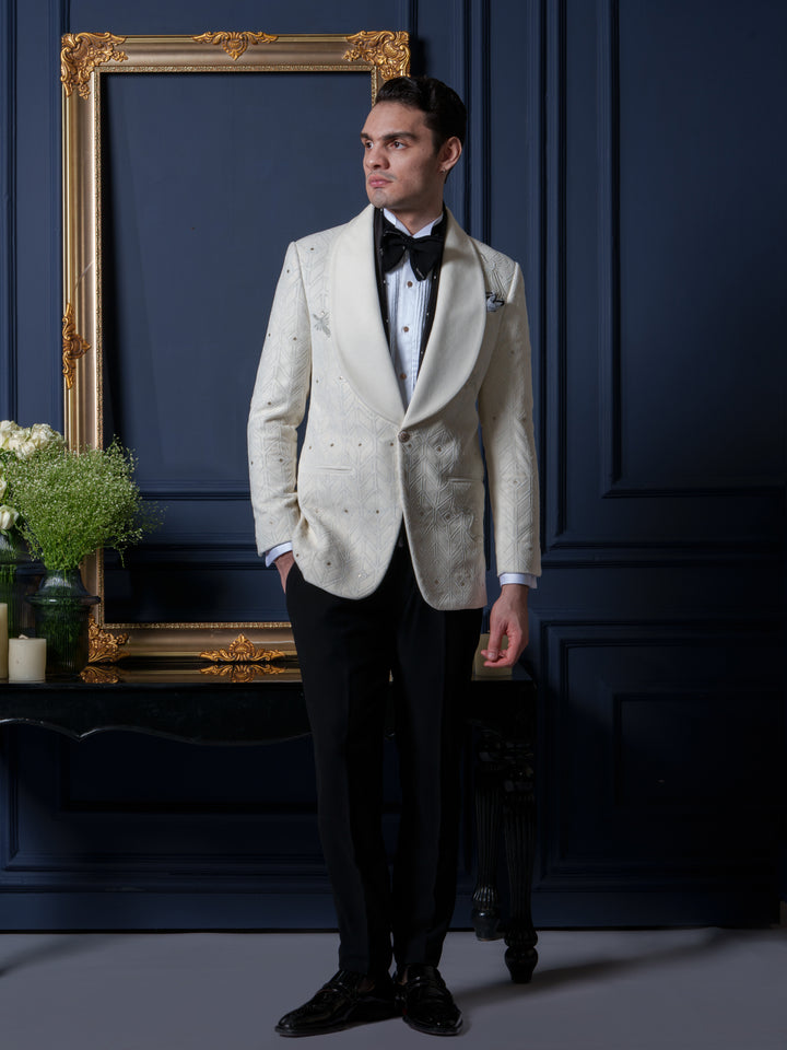 Velvet Ivory Tuxedo Set